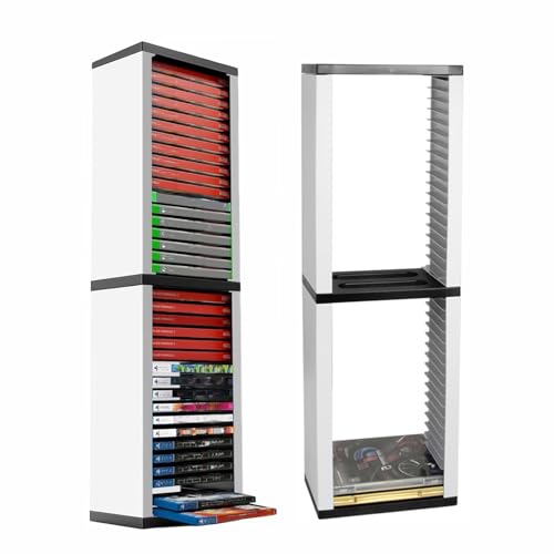 iFCOW Game Storage Tower für PS5, Game Disc Box Aufbewahrungsregal Halter für PS5 Aufbewahrungsregal Halt 36 Stück Spielscheiben
