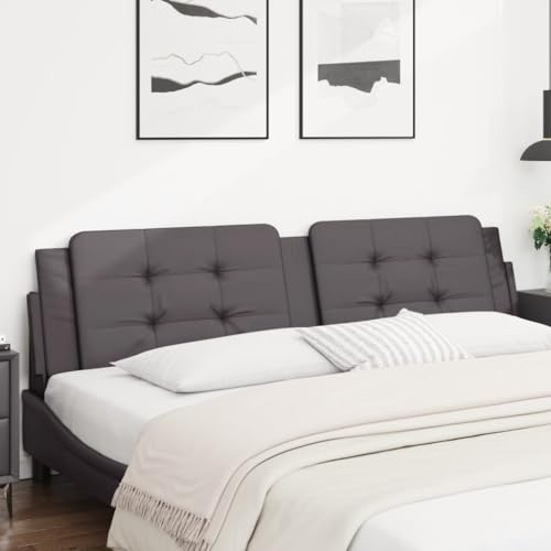 OHOOWOO Kopfteil-Kissen Grau 200 cm Kunstleder,Luxuriöses KunstlederKopfteil mit Schaumstoffpolsterung für EIN stilvolles SchlafzimmerAmbiente Kopf, Fußenden