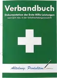 Verbandbuch für Arbeitsstätten & Betriebe - DIN A5 Meldeblock - Seiten einzeln entnehmbar - DSGVO konformes Verbandsbuch/Unfallbuch GRÜN gem. DGUV 204-020