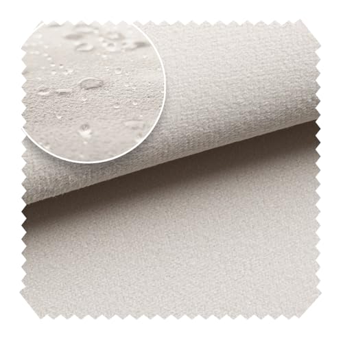 novely® Triton Microfaser Velours Wildleder-Optik 34 Farben Möbelstoff Polsterstoff | Meterware | 1lfm (01 Creme)