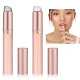 2 Stück Lidschatten Applikator Runde Make-up Pinsel Werkzeug Lippenpinsel Silikon Lip Brushes Wiederverwendbare Rosa Make up Lippenpinsel für Lippenstift Lipgloss Lippenbalsam Concealer