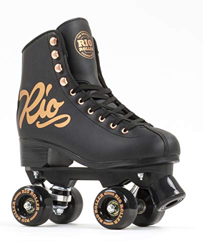 Rio Roller Quad Skates für Kinder, Unisex, Rosa (Rose Black), Größe 37