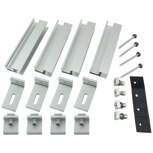 Vereinfachte Installation mit Aluminium-Montageschienen für alle Arten von Dachdeckungen (für 1-Solar-Panel 35 mm)