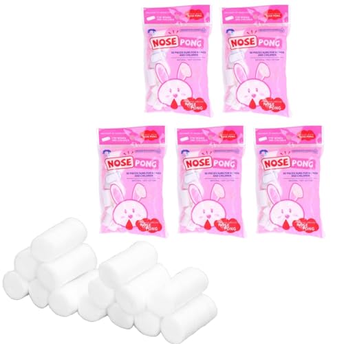 5 Packungen Nasenblutenstopper für Kinder, weiche Zahnwatterollen, Nasenstopfen, Nasenstopfen, blutstillende Wattestäbchen, Nasenblutenstopfen für Mund und Nase, stoppt Blutungen schnell (M)