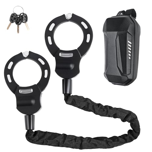 E Scooter Schloss, Handschellenschloss mit Schlüssel & wasserdichter Tasche, Schloss für E Scooter, Fahrrad & E-Bike, Hochsicherheitsschloss mit Gummi-Lock-Hülse, ideal für Scooter, Roller, Motorrad
