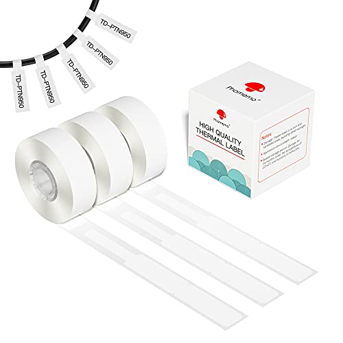 Phomemo D30 D30Pro Thermodrucker-Papierrolle - Schmucketikettenpapier Selbstklebendes Preisetikettenpapier 12,5x74+35 mm für den Wiederverkauf von Supermärkten, 3 Rollen, Weiß