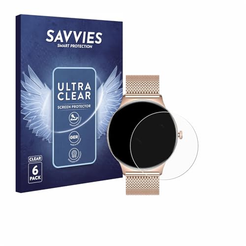 Savvies 6 Stück Schutzfolie für LIGE FV12 1.43" Displayschutz-Folie Ultra-Transparent