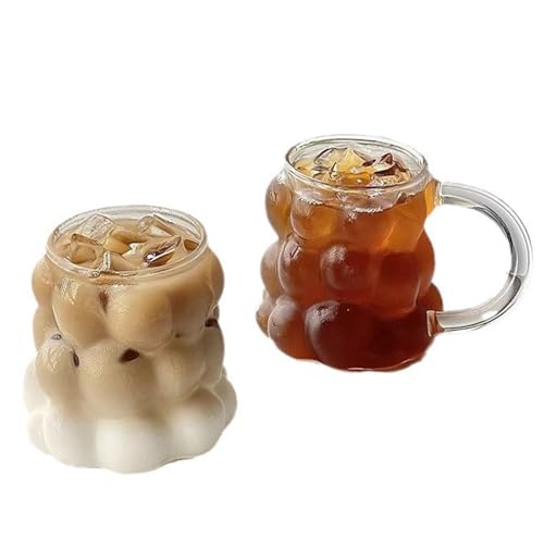 Marooma 2-teiliges Kreatives Glasbecher-Set, Niedliches Cocktailgläser-Set, Eiskaffeetasse, Tassen, Trinkgläser in Traubenform, Niedliche Blasengläser für Saft, Cocktails, Küche,