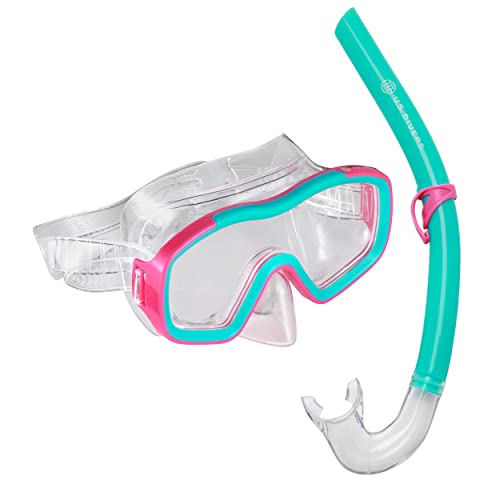 US.Divers Combo TIKI JR | Tauchset, Maske und Schnorchel für Kinder ab 6 Jahren mit 180° Panorama-Sicht, UV-Schutz, beschlagfreien und auslaufsicheren Gläsern für Wasseraktivitäten und Schnorcheln
