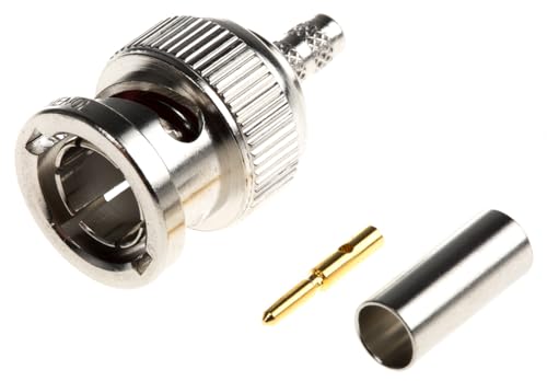 Amphenol RF Stecker Koaxialsteckverbinder BNC-Steckverbinder, Kabelmontage, Crimp-Anschluss, für BT 3002-Kabel, 75Ω,