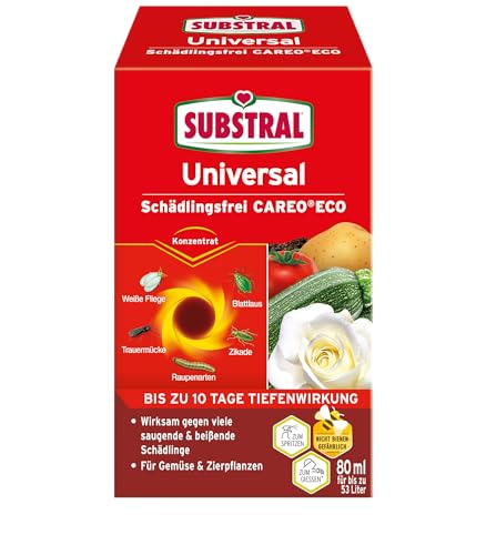 Substral Universal Schädlingsfrei Careo Eco, 80ml Konzentrat, gegen Blattläuse, Weiße Fliege, Buchsbaumzünsler, uvm, Grün
