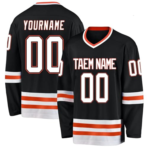 Hockey-Trikot, personalisierbar, mit Ihrem Namen, Team/Nummer, Hockey-Trikot mit Namen, geeignet für Geschenke für Kinder und Erwachsene, Stil 3 KAN0827A, mehrfarbig, One size