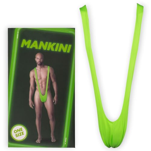 Lustiger Party Herrenbadeanzug 'Mankini' - Der Hochgeschnittene Herren-Slip für Mutige - Einheitsgröße (DE/NL/SE/PL, Alphanumerisch, Einheitsgröße, Regular, Regular, Grün Klassik)
