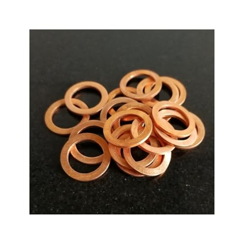 TULDYS Kupferflachscheibe M10 Dichtung Innendurchmesser 10 mm Dichtring Dünnblech T3 Rotkupferscheibe (Size : 10x18x1.5(15Pcs))