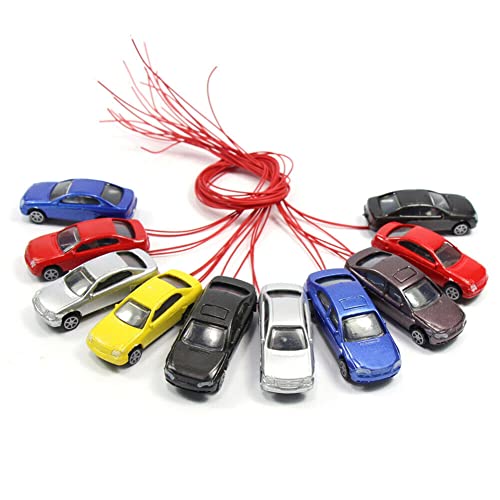 10Pcs Modellauto-Zug, 1:87~1:100 H0 im beleuchteten Modellauto-Zug mit Licht, Model beleuchtete Autos für den BAU von Zuganlagen 45 x 16 x 11 mm