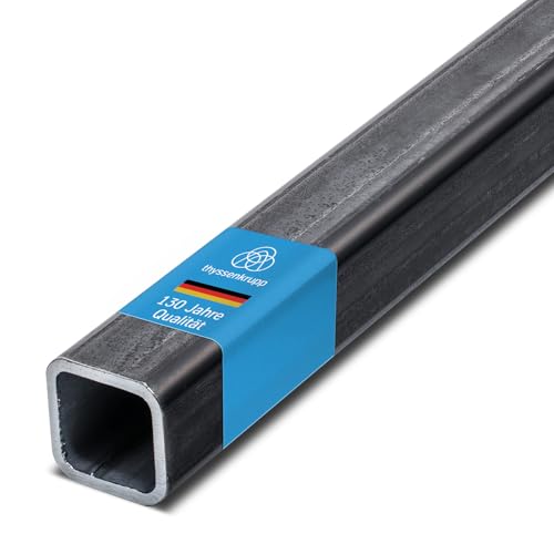 thyssenkrupp Vierkantrohr Stahl 20 x 20 x 2 mm in 2000 mm Länge | Quadratrohr Hohlprofil geschweisst | Werkstoff: S235JRH