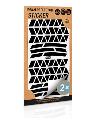 Borgen Reflektor Sticker Aufkleber 2er Set - Für Fahrrad, Felgen, Helm - Reflective Sticker Set für Dunkelheit, Schule - Reflektoren Fahrrad Aufkleber