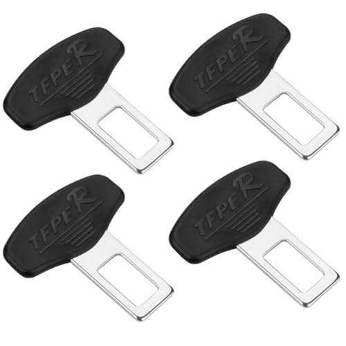 NIEEKRUN 4 Stück Adapter Stecke, Sicherheitsgurt Stecker AutoZubehör Innenraum für die meisten Autos, Schwarz