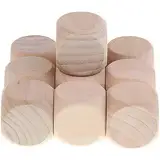 POFET 10 Stück Leere Holzwürfel D6 3 cm Spielwürfel für DIY-Dekorations- und Bastelprojekte