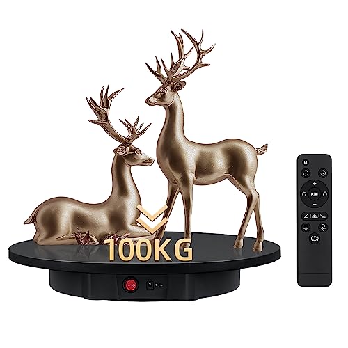 Mcbazel 360 ° Drehteller elektrisch 42 cm Professionelle Fotografie Platine 100 kg Drehplatte Motor Automatik Display 360 Grad drehbar für Video/Schmuck/Uhren – Schwarz
