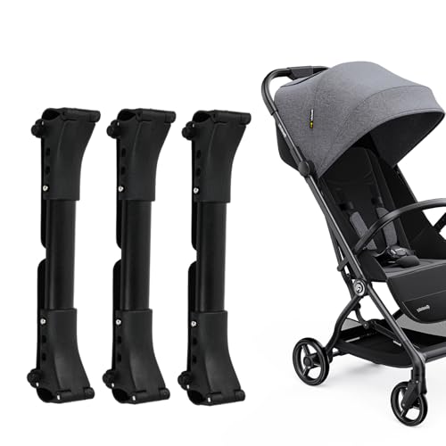 3 Stück Zwillings-Kinderwagen-Verbindungs, Doppel-Kinderwagen-Verbindungsstücke aus Aluminiumlegierung, Verwandelt Zwei Einzelne Kinderwagen in Einen Doppelkinderwagen, Schwarz