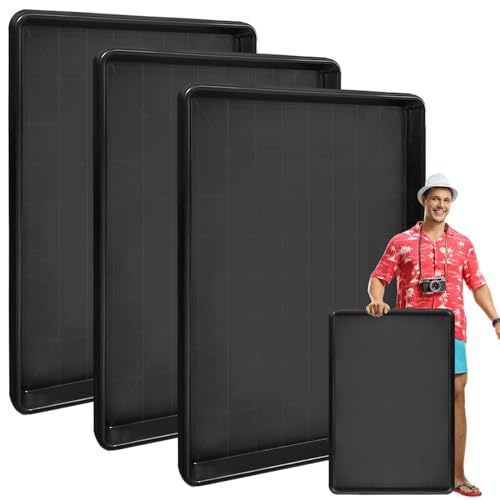 Hlimior 3 x extra große Auto-Ölauffangwanne, 90 x 60 x 4 cm, Ölauffangschale für unter dem Auto, Kunststoff-Ölauffangwanne, Ersatzschale, um Garagenboden, Ausstellungsraum, Auffahrt sicher und sauber