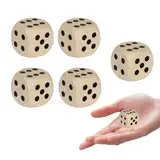 5 Stück Würfel,Würfelspiel Große Spielwürfel aus Natur Holz,Dice für Kniffel/Brettspiele 6-seitige Holzwürfel mit Augenzahlen,Knobelbecher Kartenspiel Partyspiele Würfelbrett Zubehör (30x30x30 mm)