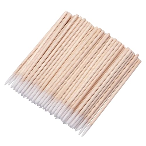RDNKVB 300 Stück Wattestäbchen Spitze Mikro-Applikator-Bürsten Wimpernverlängerungen Holzstäbchen Microbürstchen Reinigungsstäbchen für Augenbrauen Make-up Tattoo Nägel Reinigung