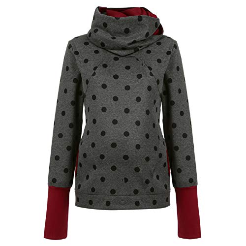 Generisch 2025 Sweatershirt-Top Kapuzenpulli Schwangere Stillen Frauen Pulli Mutterschafts-Mutterschafts-Bluse Strickpulli (Dark Gray, L)