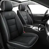 DENGFU Autositzbezüge, universal, komplettes Set für Volvo V50 V40 C30 Xc90 2010 ~ 2020 Xc60 S80 S60 2011 ~ 2017 S40 V70 V60 Xc40 Autozubehör: schwarze weiße Linien