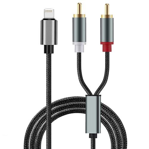 ZHITING Lightning auf Cinch Kabel,Lightning auf 2RCA Audio Kabel,RCA Chinch Kabel auf iOS adapter kompatibel mit iPhone Pad Pod für Heimkino, Stereoanlage, Lautsprecher, Verstärker,TV usw