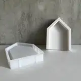 Silikonformen Gießformen Haus, Silikonform Haus, Silikon Gießform Haus, Gipsformen zum Gießen, Epoxidharzformen zur Herstellung von Haus Ornamenten (Rückseite des Hauses)