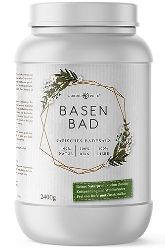 Basen-Bad von Nordic Pure 2400g | Basischer Badezusatz Made in Germany | Basisches Wellness-Badesalz Perfekt für ein Vollbad, Sitzbad, Fußbad oder Handbad