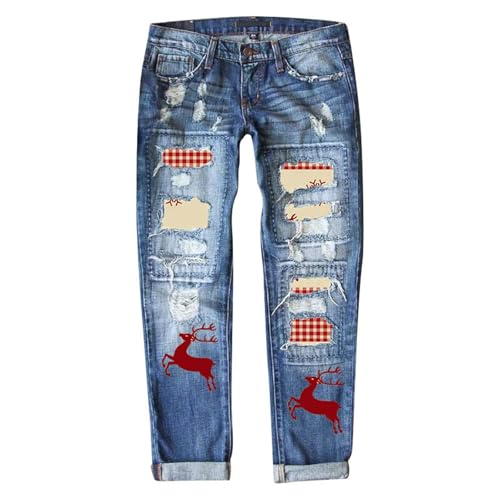 Damen Jeans Weites Bein, Jeanshose Hohe Taille E-Girl Denim Hose Loose Gerade Geschnitten Jeans Hosen Waschung Stilvolle Freizeithosen Lang Bequeme Casual Hose Streetwear Women