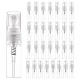 30 Stück 3ml Mini Parfumzerstäuber Sprühflaschen, Leer Zerstäuber Pump Sprühflasche, Nachfüllbare Fläschchen für Parfüm, Lotion, Körperpflege-Produkte und Reisen, Handlich für Reisen im Freien