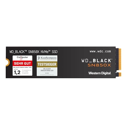 WD_BLACK SN850X NVMe SSD 2 TB interne SSD (Gaming Speicher, PCIe Gen4-Technologie, Lesen 7.300 MB/s, Schreiben 6.600 MB/s) Schwarz