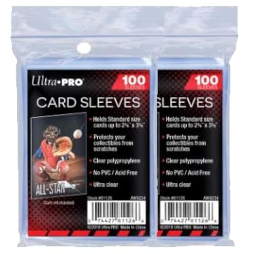 Ultra Pro Standard Regular Soft 200 Stück Penny Kartenfolien Kartenhüllen Sleeves - für Sammelkarten wie Pokemon Magic Sportkarten- Standardgröße, transparent