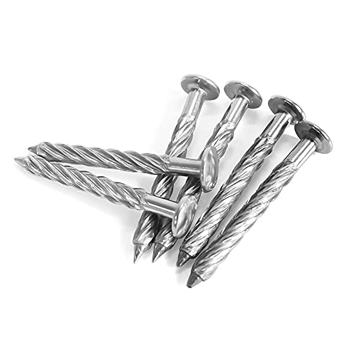 Nagelbeschläge, Betonnägel, Gewindenägel aus Edelstahl, M8 flache, runde, selbstangepasste Zementstahlnägel, verzinkte Gewinde(201 White Zinc,M8*50 * 50pcs)