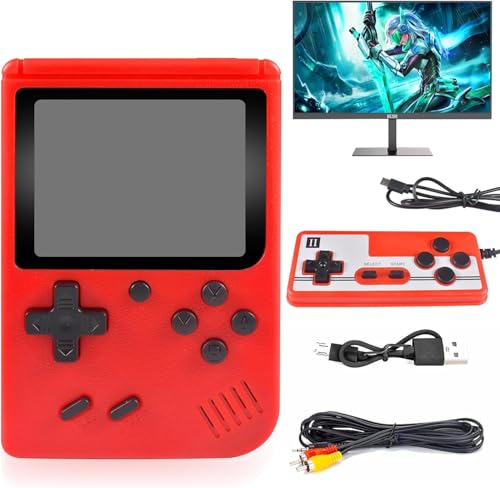Handheld Spielkonsole, 3-Zoll-LCD-Bildschirm, Handheld Game Console, Unterstützung für Zwei-Spieler-Spiele, Retro Handheld Konsole mit 400 Klassischen Spielen, für Kinder Erwachsene