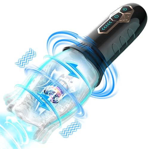 Elektrischer Masturbator Cup Mann Masturbieren für Männer mit 5 Rotationsmodi 10 Vibrationsmodi Sex Spielzeug für die Männer Solo Transparenter Blowjop Sucking Machine Masturbatoren Sextoysets für Men