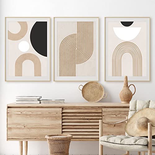 3er Premium Poster Set,Moderne Abstrakt Kunst Wandbilder,Ohne Rahmen Kunstdruck Leinwandbild,Boho Deko Bilder für Wohnzimmer Schlafzimmer (30x40cm)