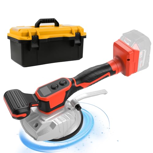 Fliesenrüttler für Milwaukee 18V Akku, Fliesenleger-Vibrationsgerät mit 5" Saugnapf, 8 Gänge, 60kg Kapazität, Fliesenvibrator für Fliesen & Wandfliesen 32 * 32 Zoll und darunter (Rot)