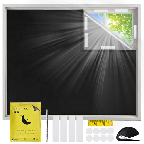 LYLIDIA Fenster Verdunkelung Stoff 100x145 cm Magnetisch Schwarz Anti-UV Reisen Dachfenster Verdunkelung Fenster Abdunkeln Sonnenschutz Innen für Schlafzimmer, Kinderzimmer, Lieferwagen