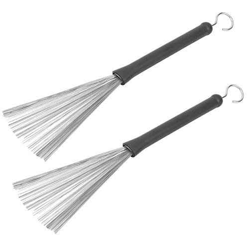 Jazz Brush, Drum Brush, Drum Zubehör Edelstahl Drum Sticks Set Einziehbar für Schlagzeuger Anfänger