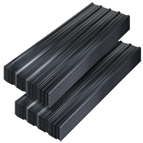 Vkechh Dachblech Trapezblech Set Anthrazit – 24 Wellblechplatten, 129x46 cm, rostfrei, 0,25 mm dick, ideal für Carport, Wandverkleidung und Dachabdeckung
