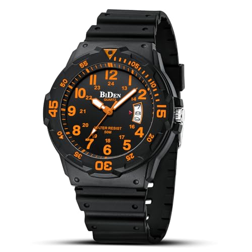 HANPOSH Herren Uhr Uhren Herren Männer Analog Quarzuhr 30M wasserdichte Armbanduhren mit Datum Casual Designer Uhr für Männer Silikon Armband
