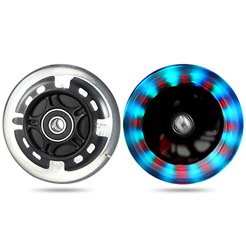 80mm Scooter Rollen - 2 Stück Led Scooter Ersatzräder 80mm inliner rollen mit kugellager ABEC9 | 80mm Scooter Inliner Räder für Micro Globber Razor Roller K2 Inliner