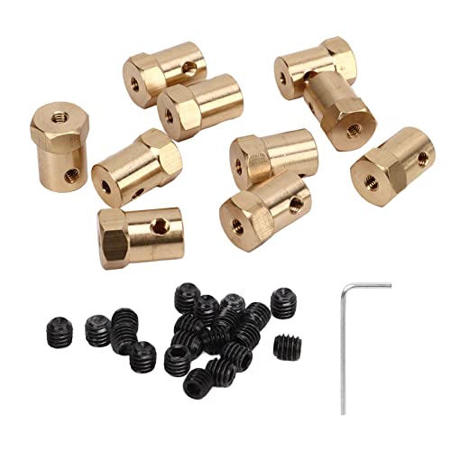Motor Flexible Kupplungsnutz -Messing -Hex -Koppler -Anschluss RC -Autoräder Reifen Wellenzubehör 3mm ID
