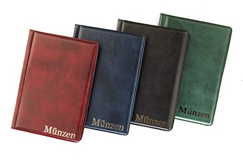 MC. Sammler Münzalbum Taschenalbum Sammelalbum für 96 Stück 2 Euro Münzen Aufbewahrung (Rot) Münzenalbum