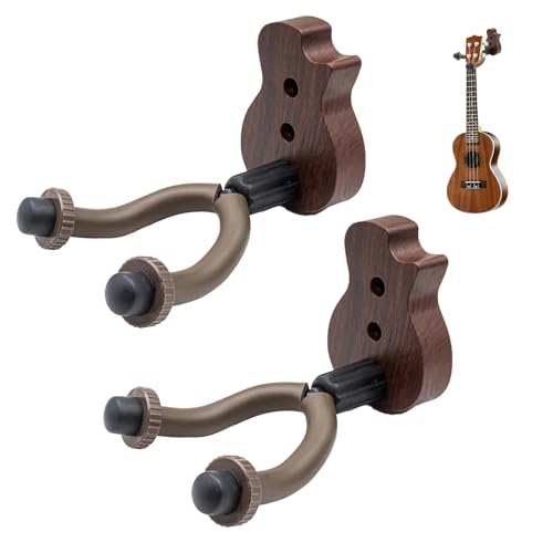 Pizsieat 2 Stück Gitarren Wandhalterung, Gitarrenhalter für Die Wand, Walnuss Guitar Wall Mount Gitarrenhalter für Klassische Gitarre, E-gitarre, Bassgitarre, Gitarrenzubehör